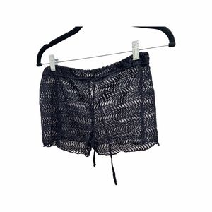 Black Mesh Cover Up Shorts